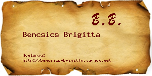 Bencsics Brigitta névjegykártya