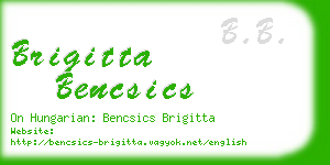 brigitta bencsics business card